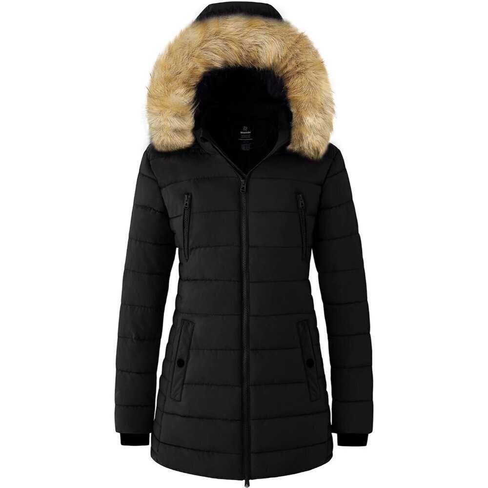Women's Warm Winter Coat Heavy Puffer Jacket Parka with Fur Trimmed Hood